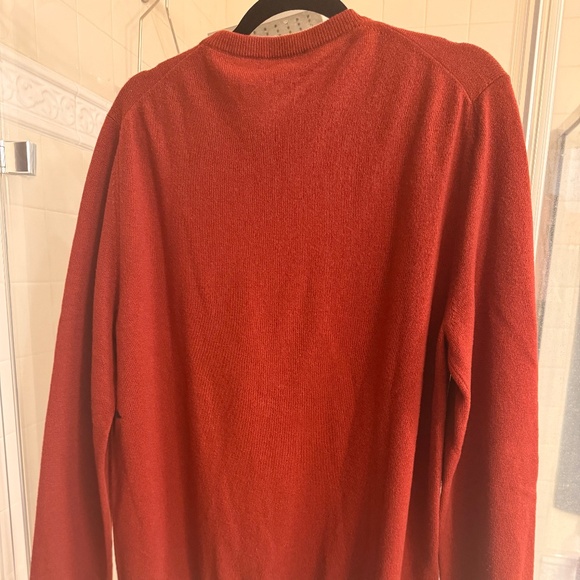 Excellent Hermes Cashmere Orange/Red Horse Sweater - Picture 5 of 5